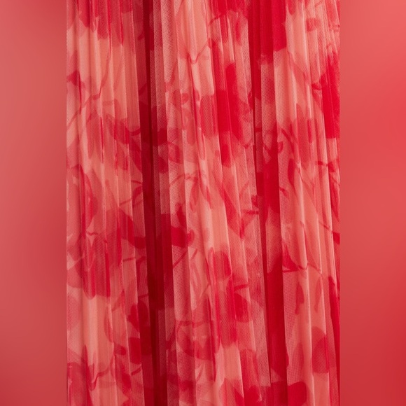 NEW Hutch Print Pleated Sleeveless Maxi Dress Sz 6 Red - Picture 6 of 14